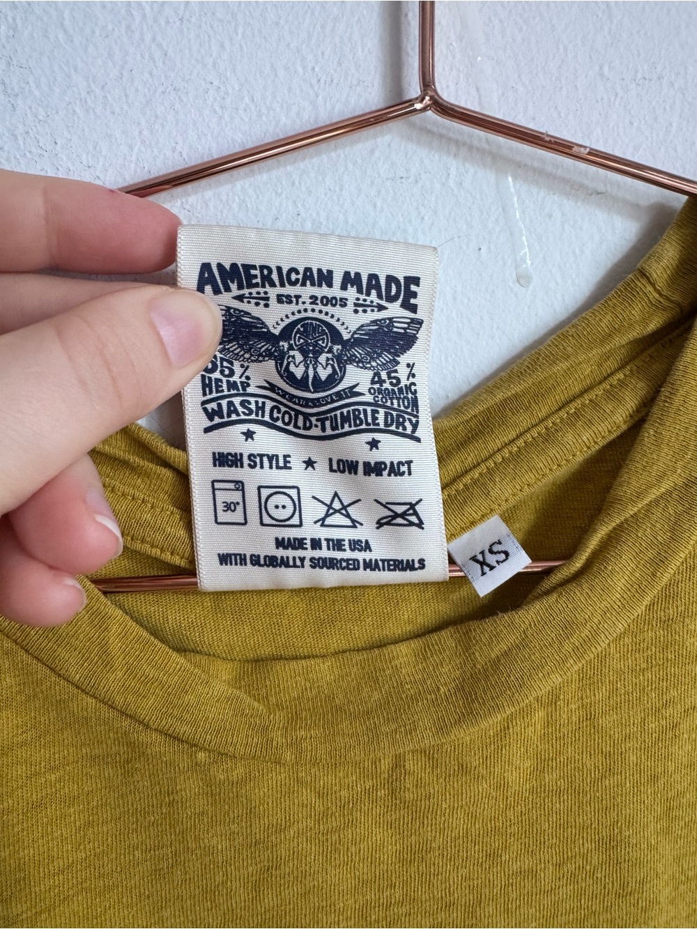 Jungmaven Cropped Lorel Tee XS Yellow $75 - Picture 5 of 7